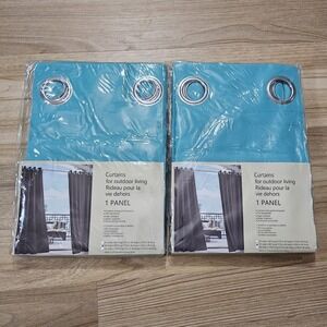 Crosslands Curtains for Outdoor Living Patio 2 Panels Turquoise Blue 54x96